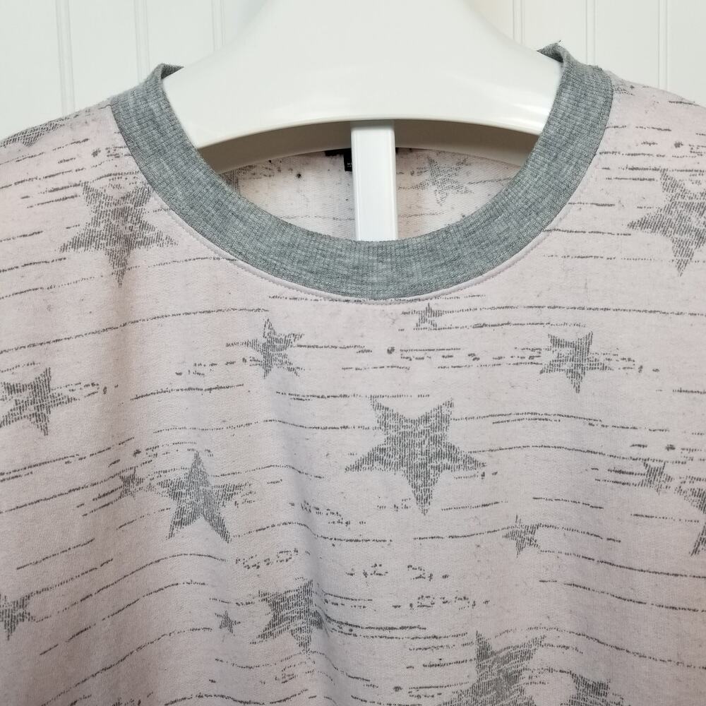 Splendid Pink Gray Star Sweatshirt Large - Picture 3 of 7